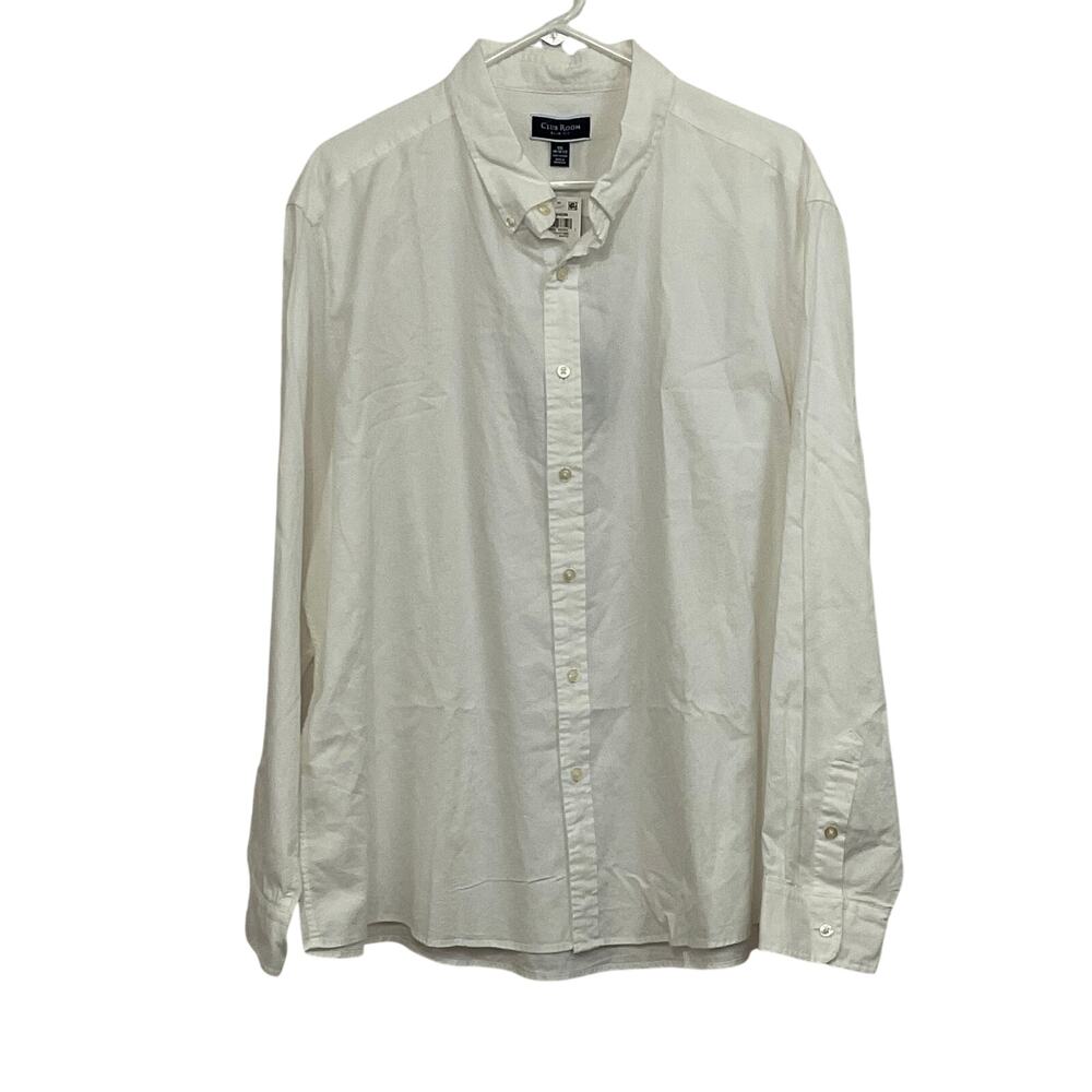 Club Room Men’s White Long Sleeve Button Down Shirt Size XXL